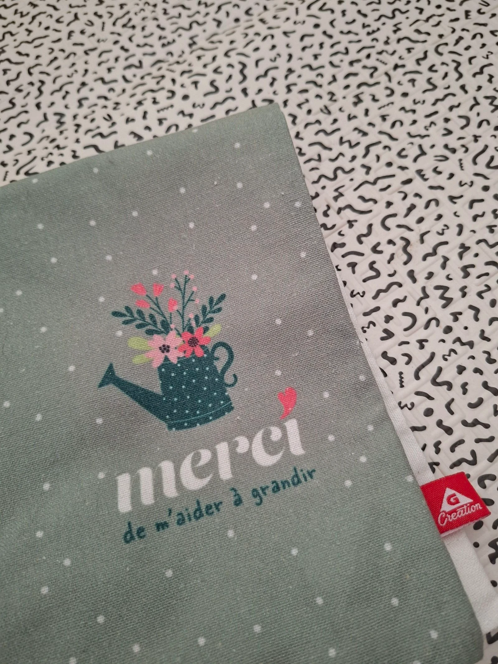New fabric tote bag – Merci de m'aider à grandir – Cotton shoulder bag – photo 2